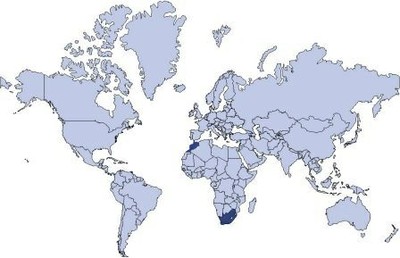 Weltkarte Afrika